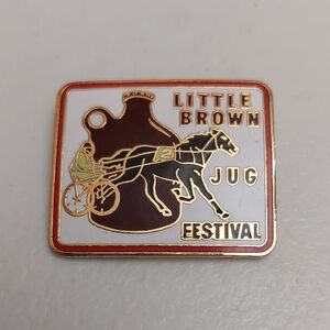 Little Brown Jug Festival Souvenir Pin Horse Harness Racing County Fair Ohio